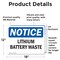 Signmission Lithium Battery Waste, 18 in W x Rectangle, Vinyl Decal OS-2PACK-NS-D-1218-L-15885 - alternate 5